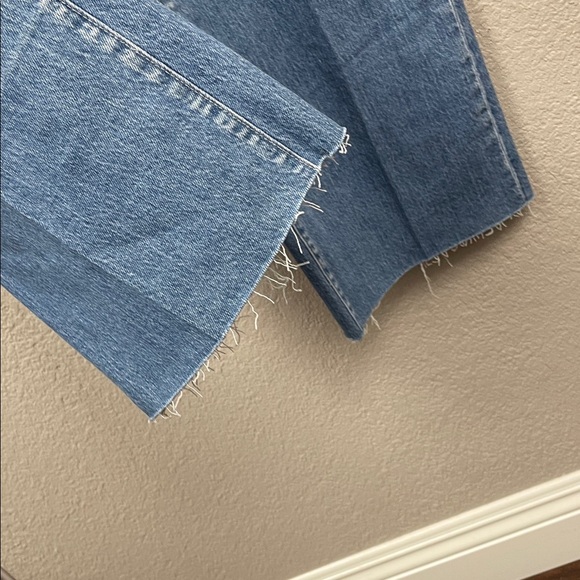 New L’Agence Tiana High Rise Wide Leg Jeans Seneca Raw Hem Blue Sz 29 - Picture 5 of 13